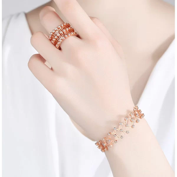 Pure 925 silver 2 in 1 Ring+ Bracelet (Free Size) [Convertible] - Image 2