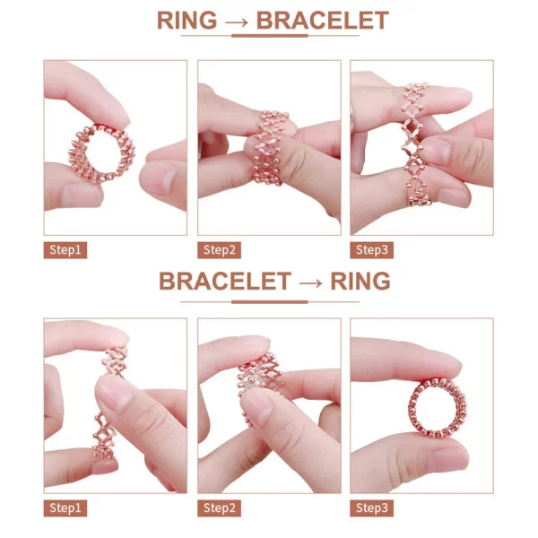 Pure 925 silver 2 in 1 Ring+ Bracelet (Free Size) [Convertible] - Image 6