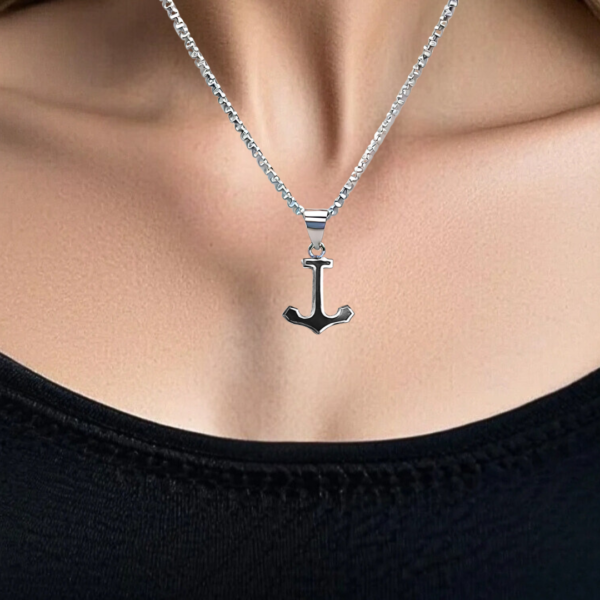 Pure 925 Silver Anchor Pendant - Image 2