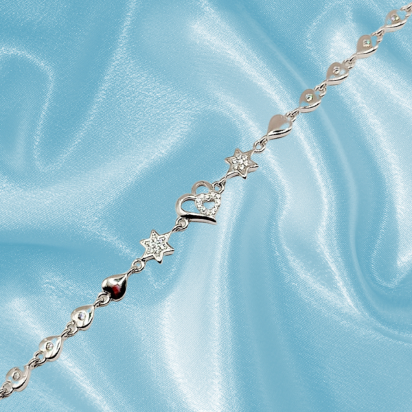 SCPJ 925 Sterling Silver Beautiful Heart Bracelet - Image 2