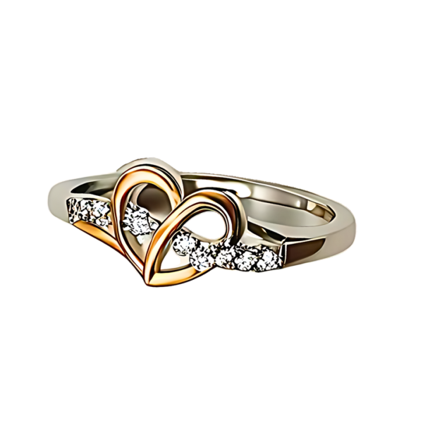 Pure 925 Silver Heart Zircon Ring - Image 2