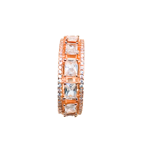 Pure 925 Silver Rectangle Zircon Ring - Image 3