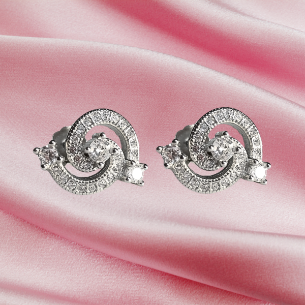 Pure 925 Silver Swirl Zirconia Earrings