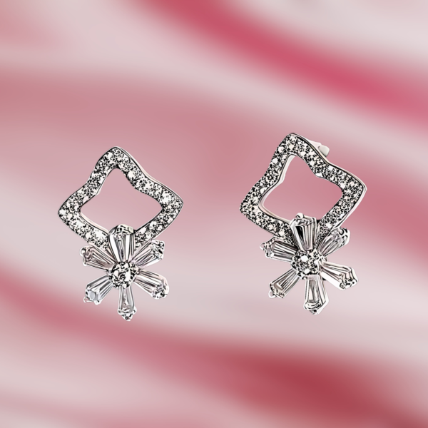 Pure 925 Silver Elegant Zircon Earrings - Image 2