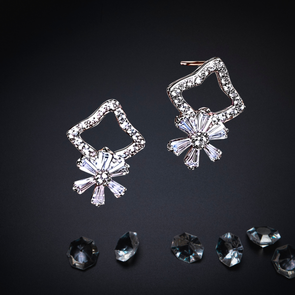 Pure 925 Silver Elegant Zircon Earrings - Image 3