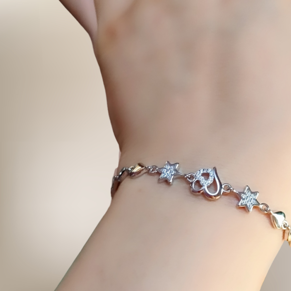 SCPJ 925 Sterling Silver Beautiful Heart Bracelet - Image 3