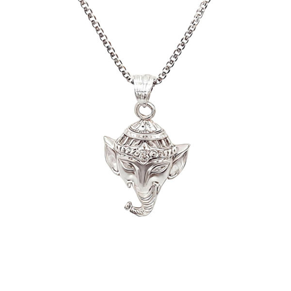 Pure 925 Silver Ganesh Ji Pendant With Chain for Men & Women