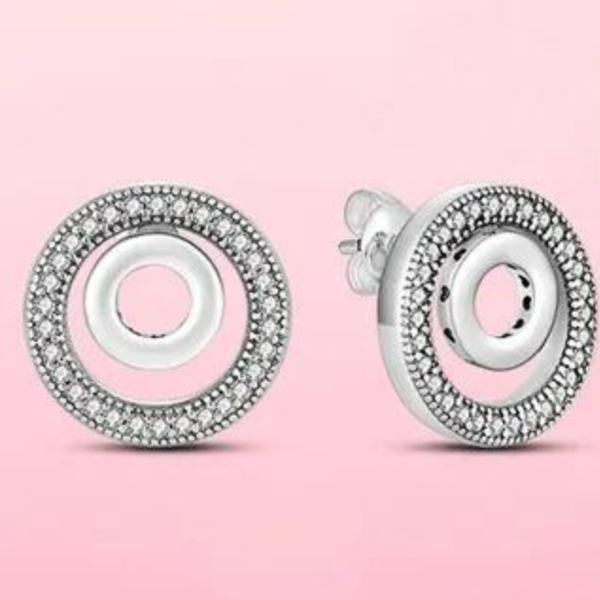 Pure 925 Silver Pandora Earrings - Image 3